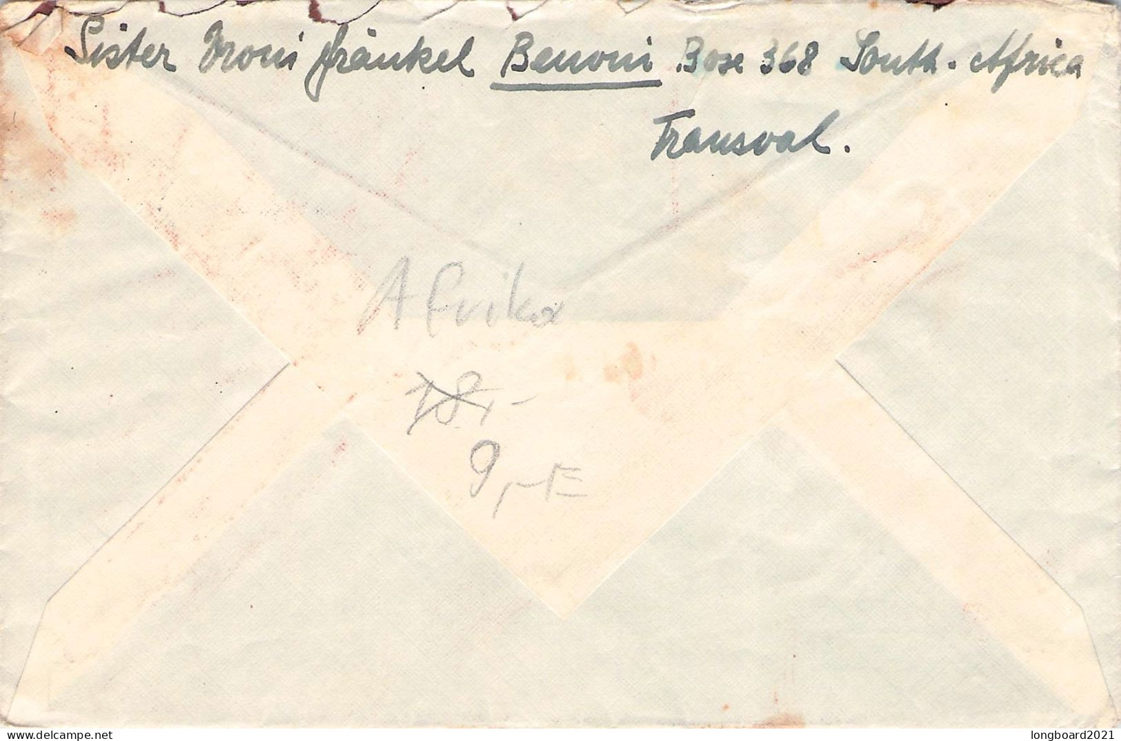 SOUTH AFRICA - MAIL 1933 BENONI - GIEßEN/DE -METER- / 6096 - Briefe U. Dokumente