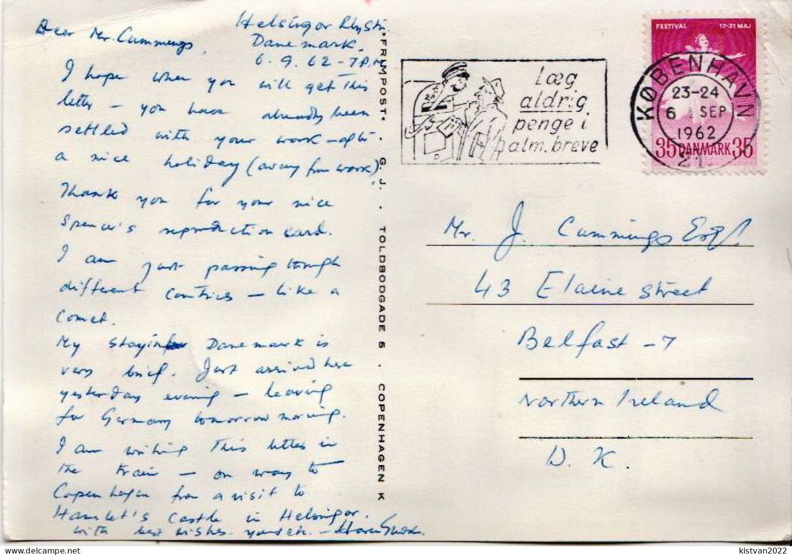 Postal History: Denmark Card - Lettres & Documents