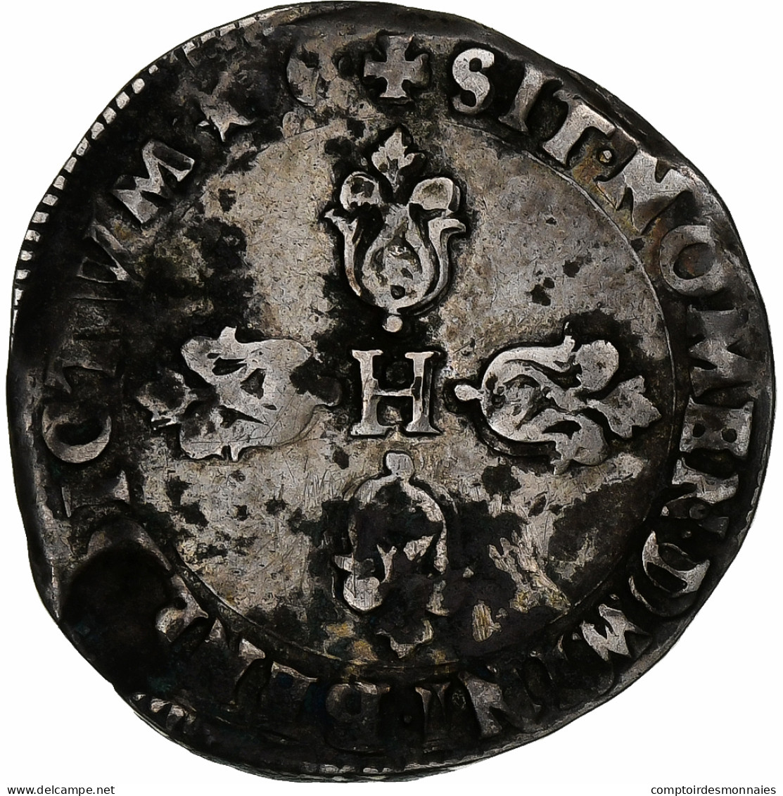 France, Henri IV, 1/2 Franc, 160[?], Aix-en-Provence, Argent, TB+, Gadoury:590 - 1589-1610 Heinrich IV.