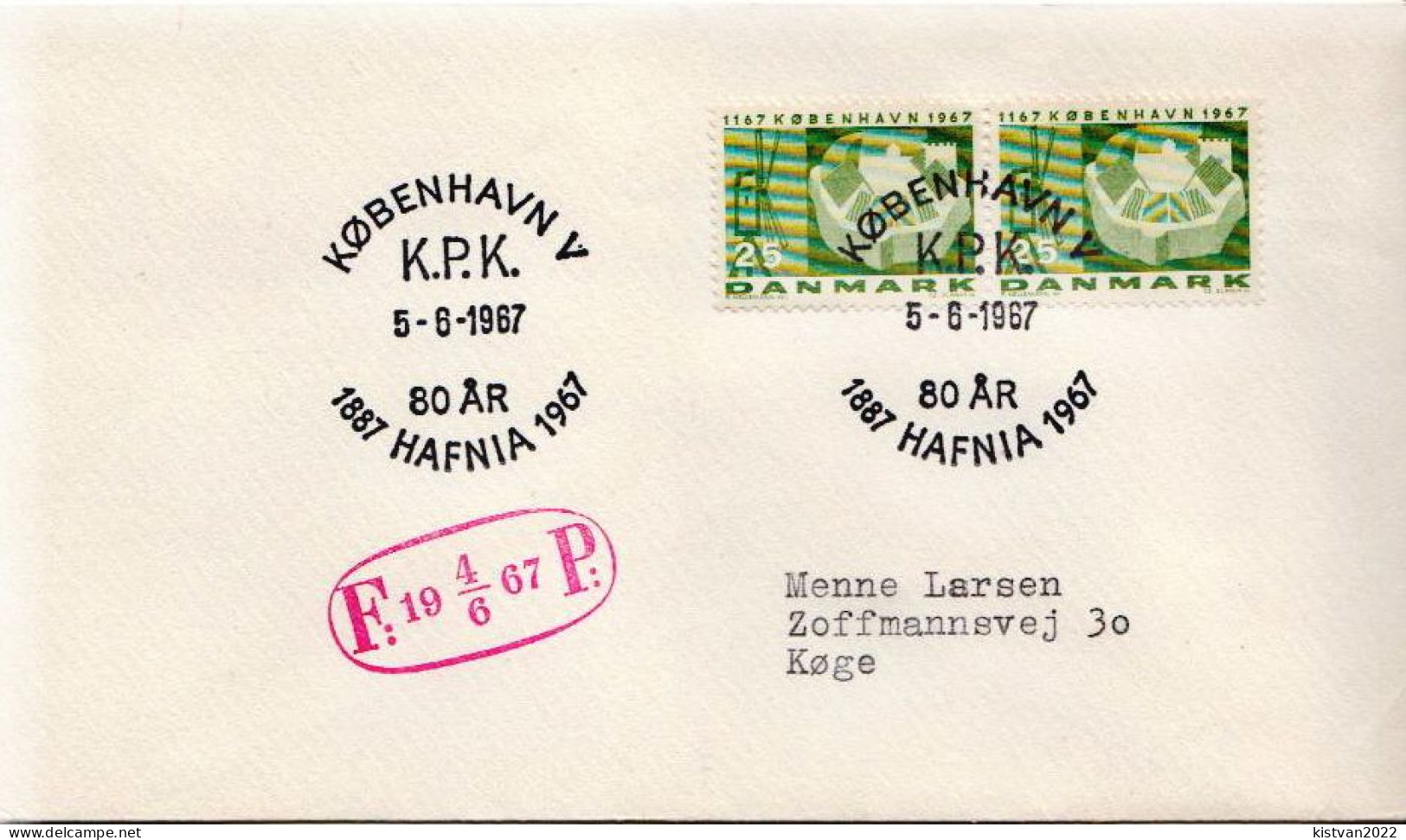 Postal History: Denmark Cover With Hafnia Cancel - Briefe U. Dokumente