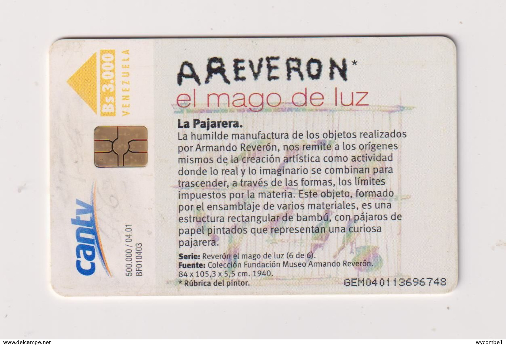 VENEZUELA  -  La Pajarera Chip Phonecard - Venezuela