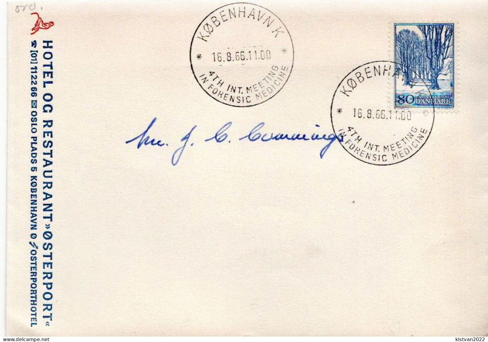 Postal History: Denmark Cover With Forestic Medicine Meeting Cancel - Trees