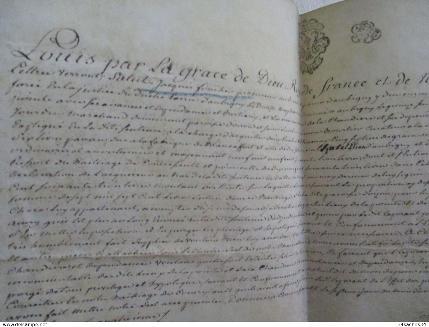 1777 Pièce Signée BOUTRY Avec Sceau Généralité De Bourges Aubigny Affaires De Rentes Après Adjudication à Lire - Manuscrits