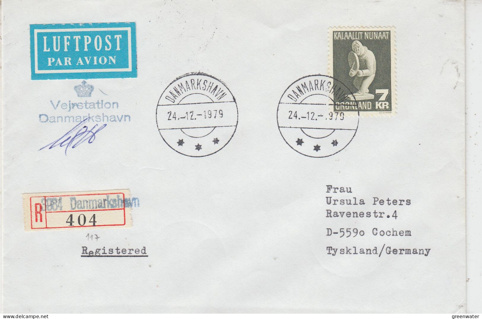 Greenland Station  Danmarkshavn Registered Cover Vejrstation Ca 24.12.1979  (KG163A) - Stations Scientifiques & Stations Dérivantes Arctiques