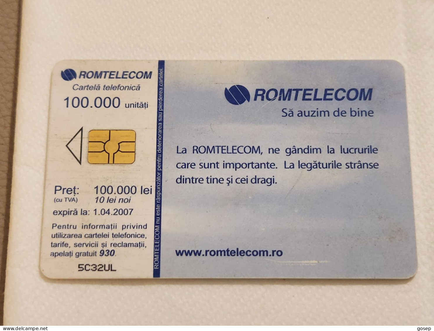 ROMANIA-(RO-ROM-0282B)-Calendar-2005 -(82)-(100.000 Lei)-(5C32UL)-used Card+1card Prepiad Free - Roemenië