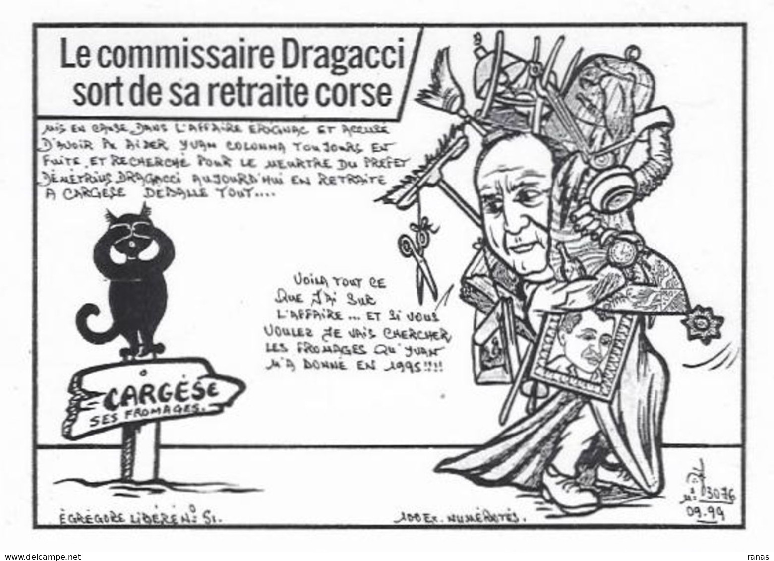 CPM CORSE Cargèse Colonna Satirique Jihel Signé Numéroté En 100 Exemplaires Maçonnique Franc Maçonnerie Maçonnique - Ajaccio