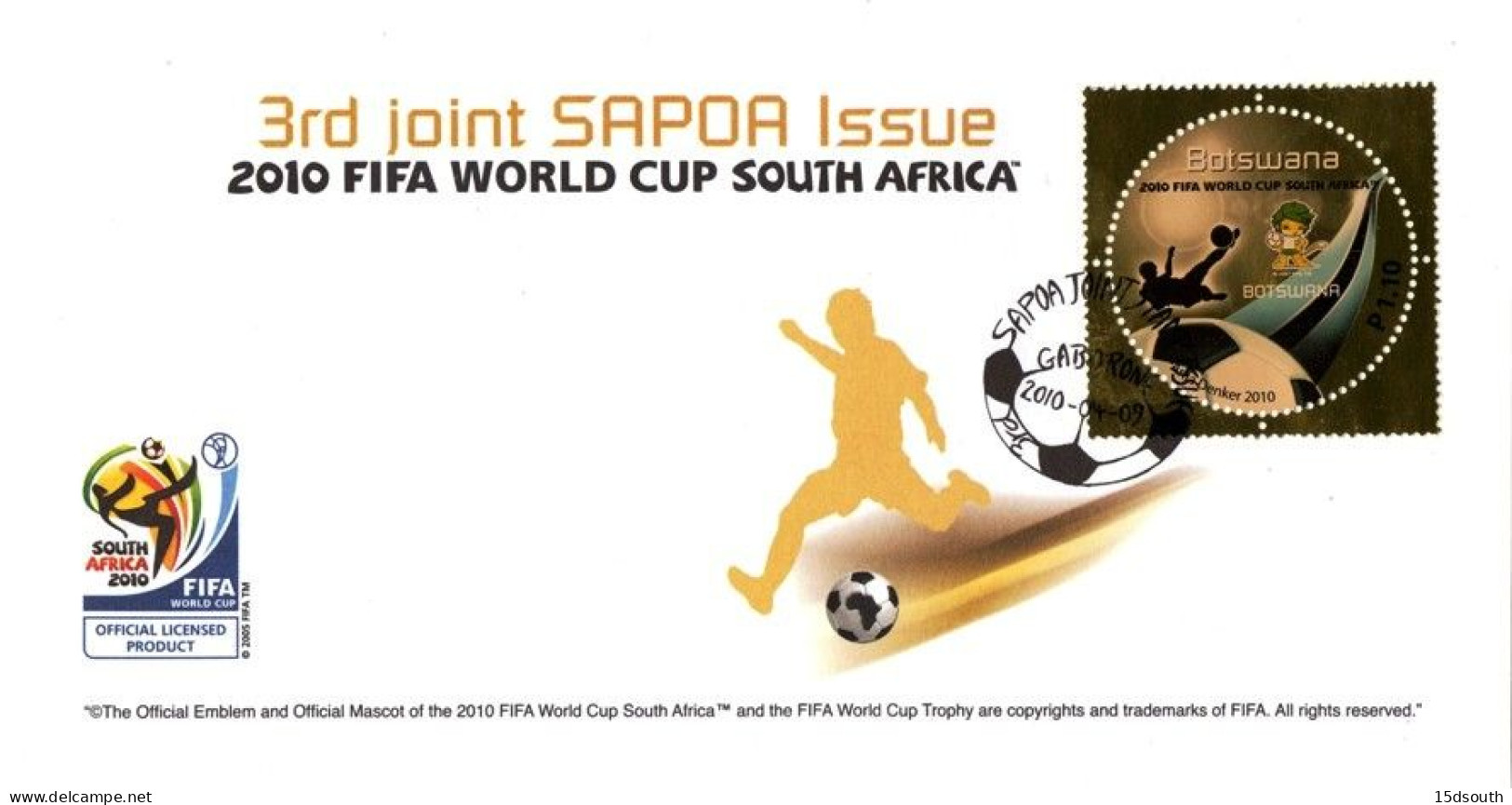 Botswana - 2010 SAPOA Joint Issue FIFA World Cup FDC - 2010 – Südafrika