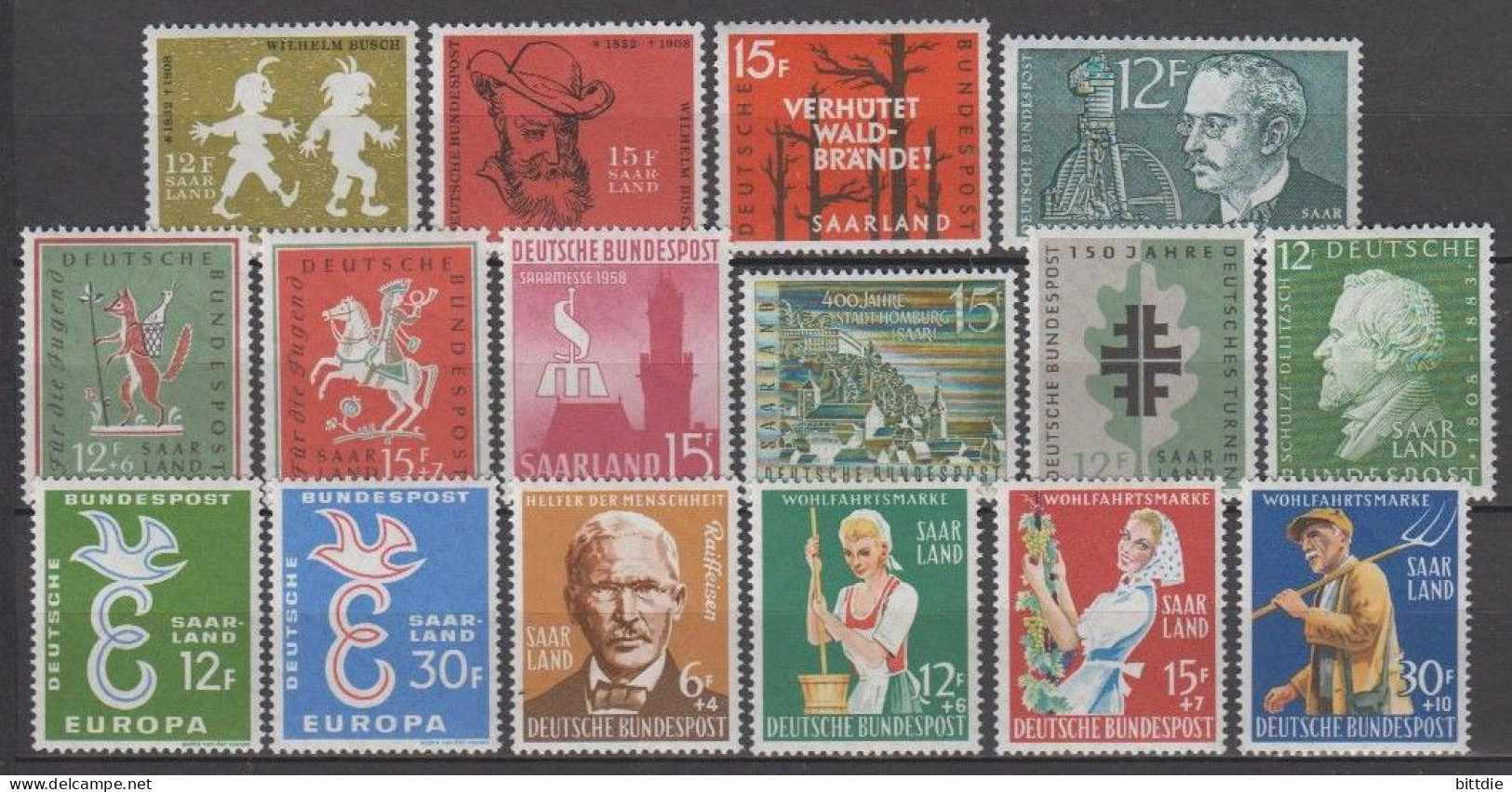 Saarland, Jahrgang 1958 , Xx  (8725) - Unused Stamps