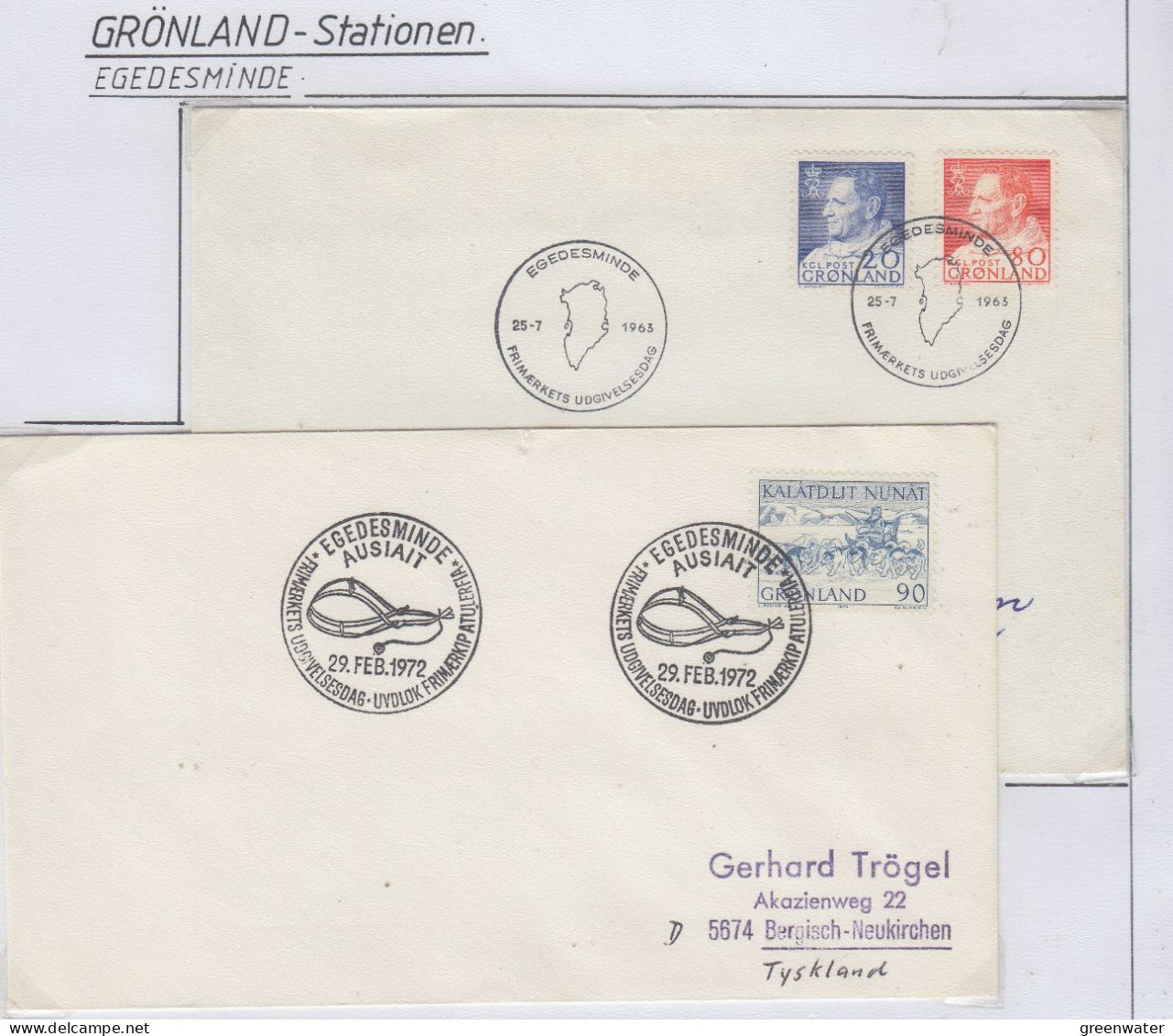 Greenland Station  Egesdeminde 2 FDC  (KG167) - FDC