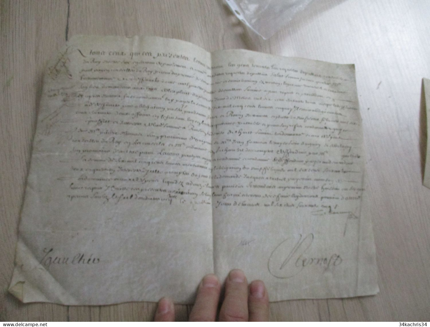 1665 Pièce Signée Sur Velin Mernost? Igaulhée Condamnation à Payer à Déchiffrer - Manuscrits