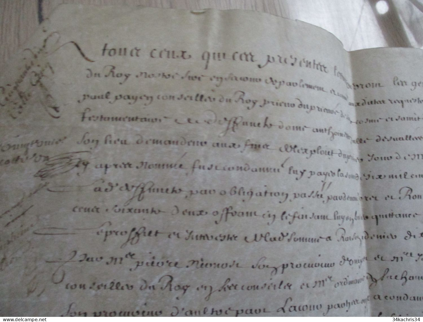 1665 Pièce Signée Sur Velin Mernost? Igaulhée Condamnation à Payer à Déchiffrer - Manuscripten