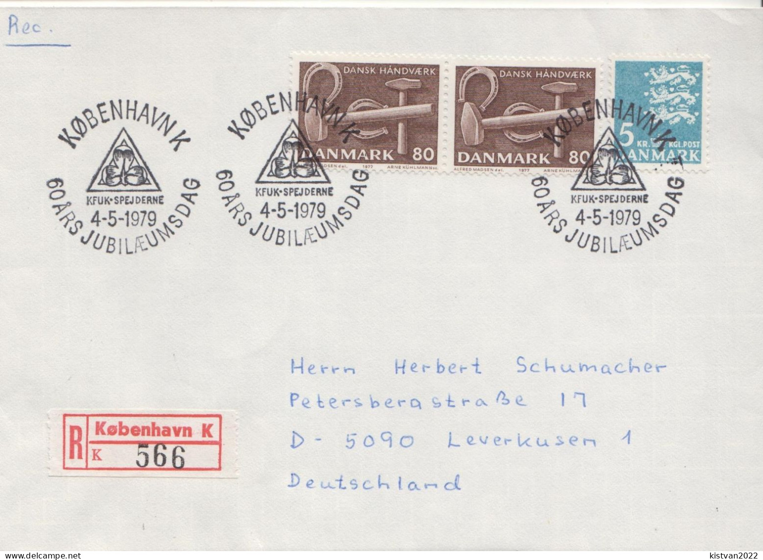 Postal History: Denmark R Cover - Covers & Documents