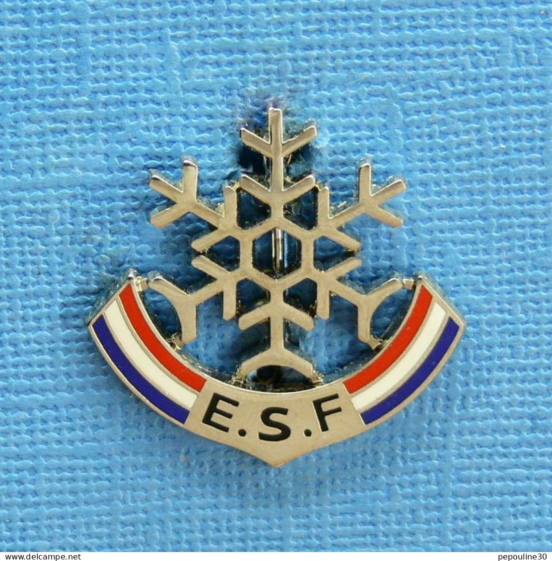 1 BROCHE /  ** E.S.F. / ÉCOLE DE SKI FRANÇAIS UN FLOCON ** . (Decat) - Wintersport