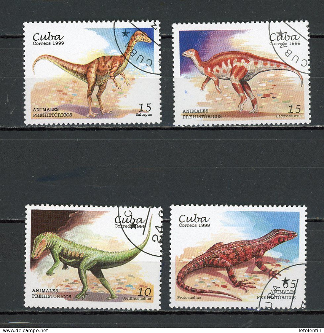 CUBA -  ANIMAUX DE LA PREHISTOIRE  N°Yt 3780/3783 Obli. - Oblitérés