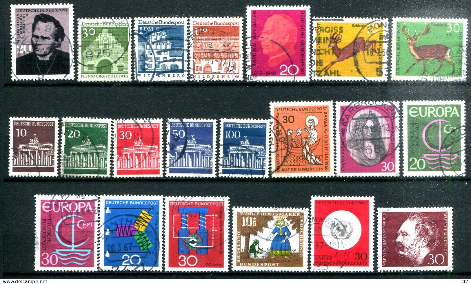 REPUBLIQUE FEDERALE ALLEMANDE - Lot De 21 Timbres De L'année 1966 - Colecciones Anuales