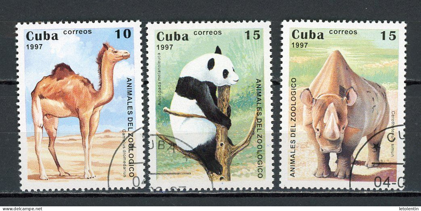 CUBA -  ANIMAUX    N°Yt 3607+3608+3609 Obli. - Used Stamps