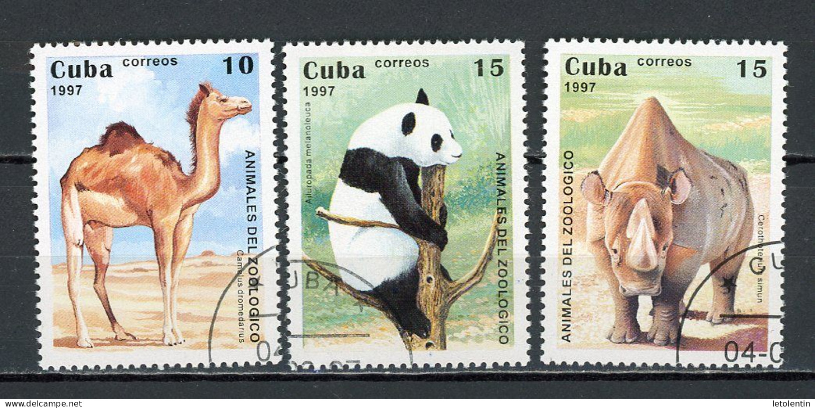 CUBA -  ANIMAUX    N°Yt 3607+3608+3609 Obli. - Gebruikt