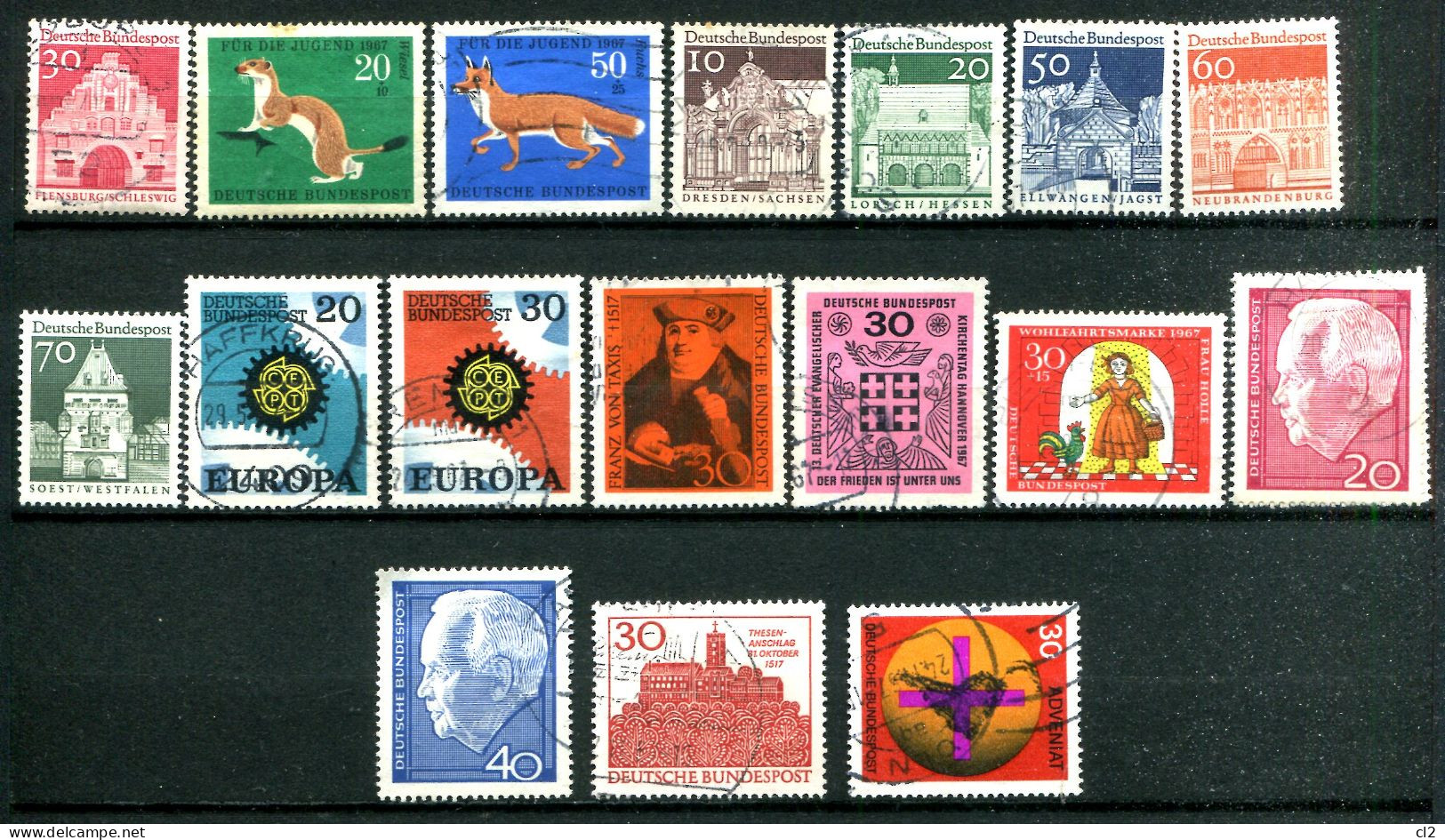 REPUBLIQUE FEDERALE ALLEMANDE - Lot De 17 Timbres De L'année 1967 - Collections Annuelles