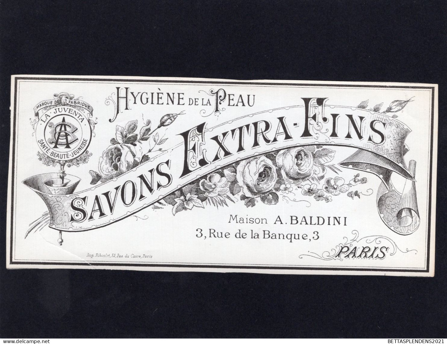 Etiquette Savon - Hygiène De La Peau - SAVONS EXTRA FINS - Maison A. BALDINI  PARIS - Labels