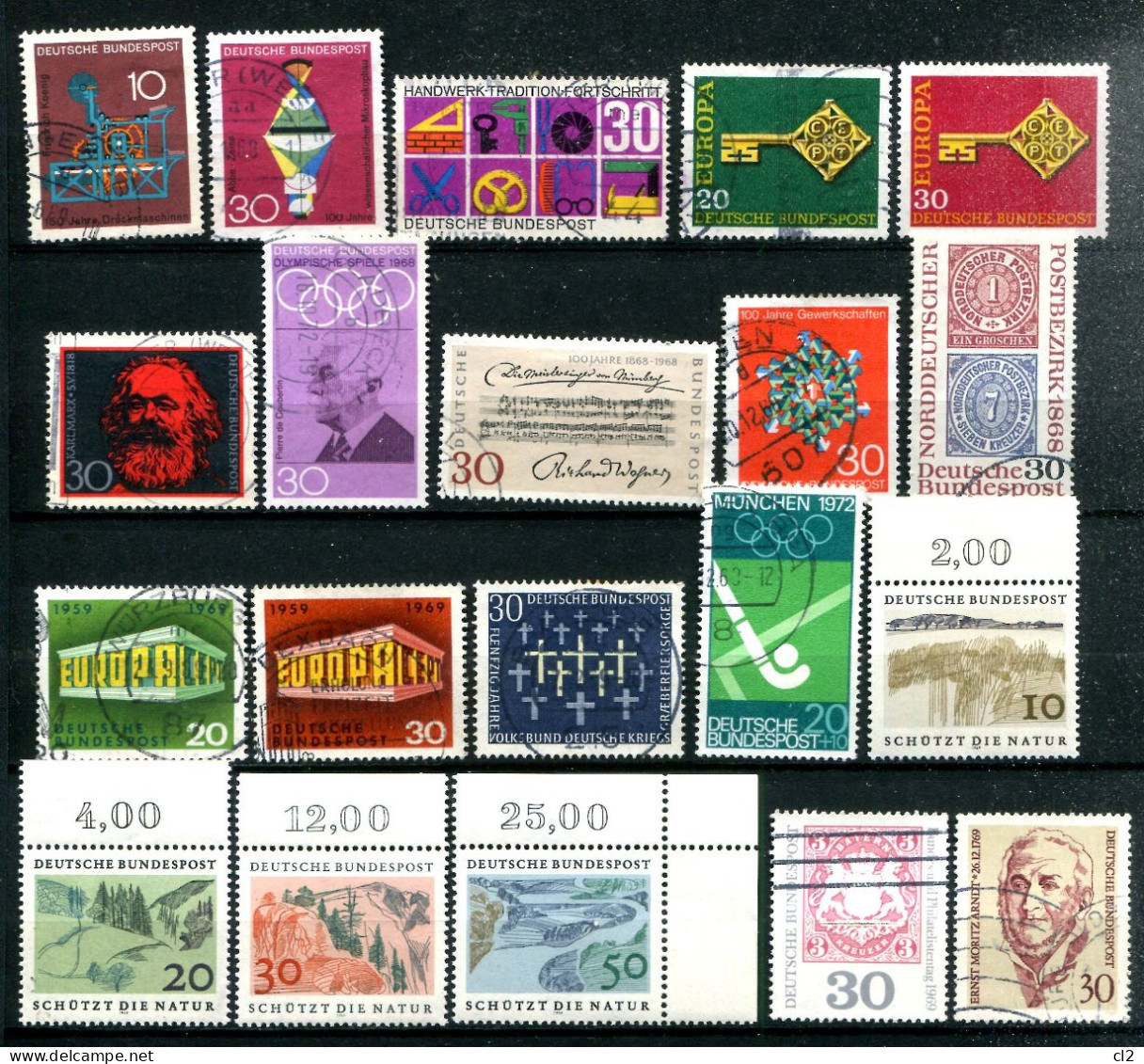 REPUBLIQUE FEDERALE ALLEMANDE - Lot De 20 Timbres Des Années 1968 Et 1969 - Jahressammlungen