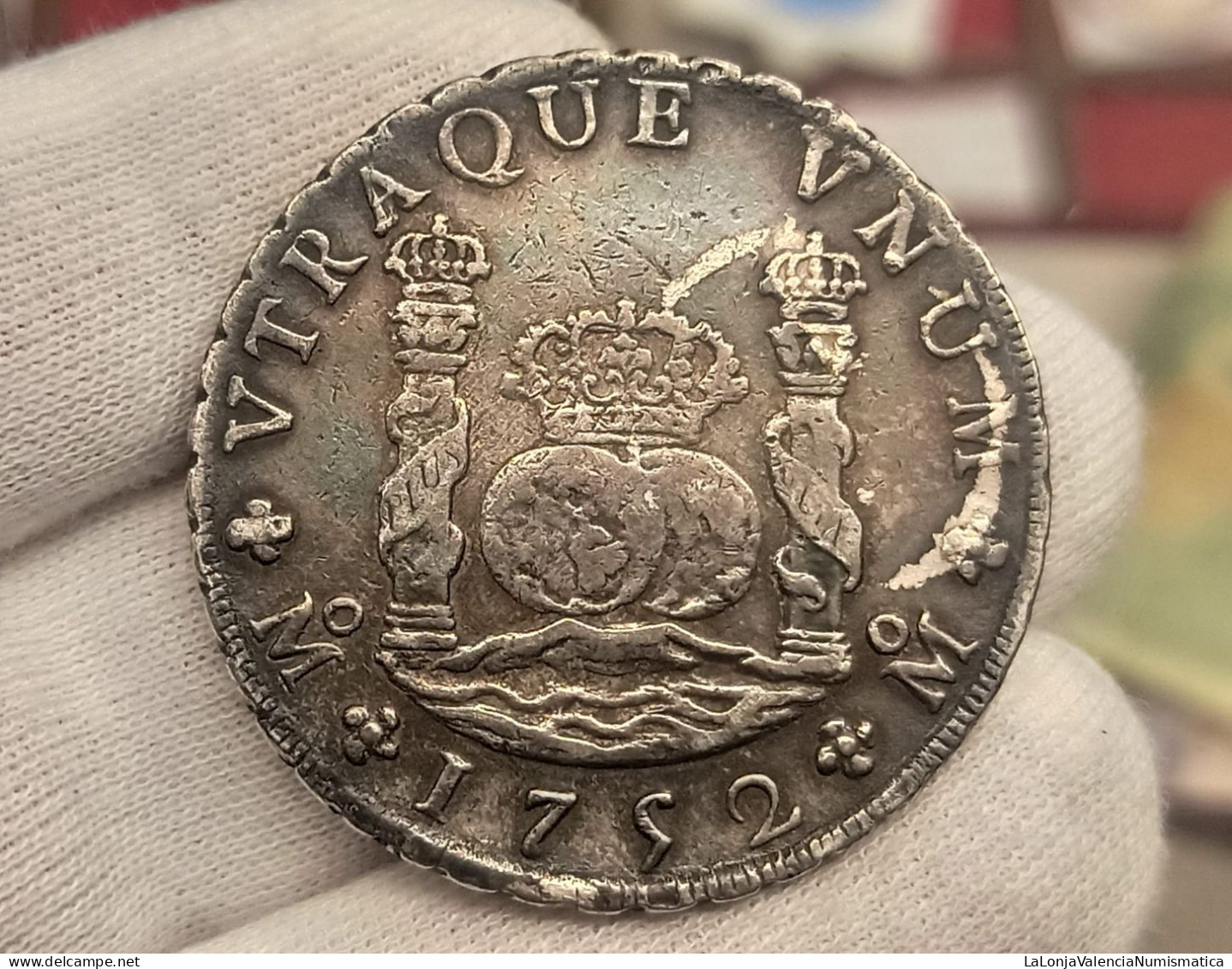 España Spain Fernando VI - 8 Reales Columnario 1752 MF México Km 104.1 Plata - Otros & Sin Clasificación