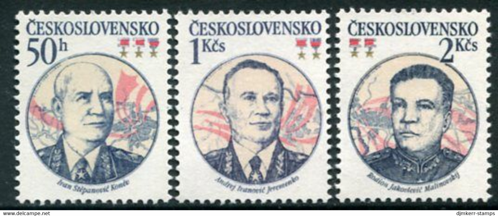 CZECHOSLOVAKIA 1983 Soviet Army Commanders MNH / **.  Michel 2717-19 - Unused Stamps