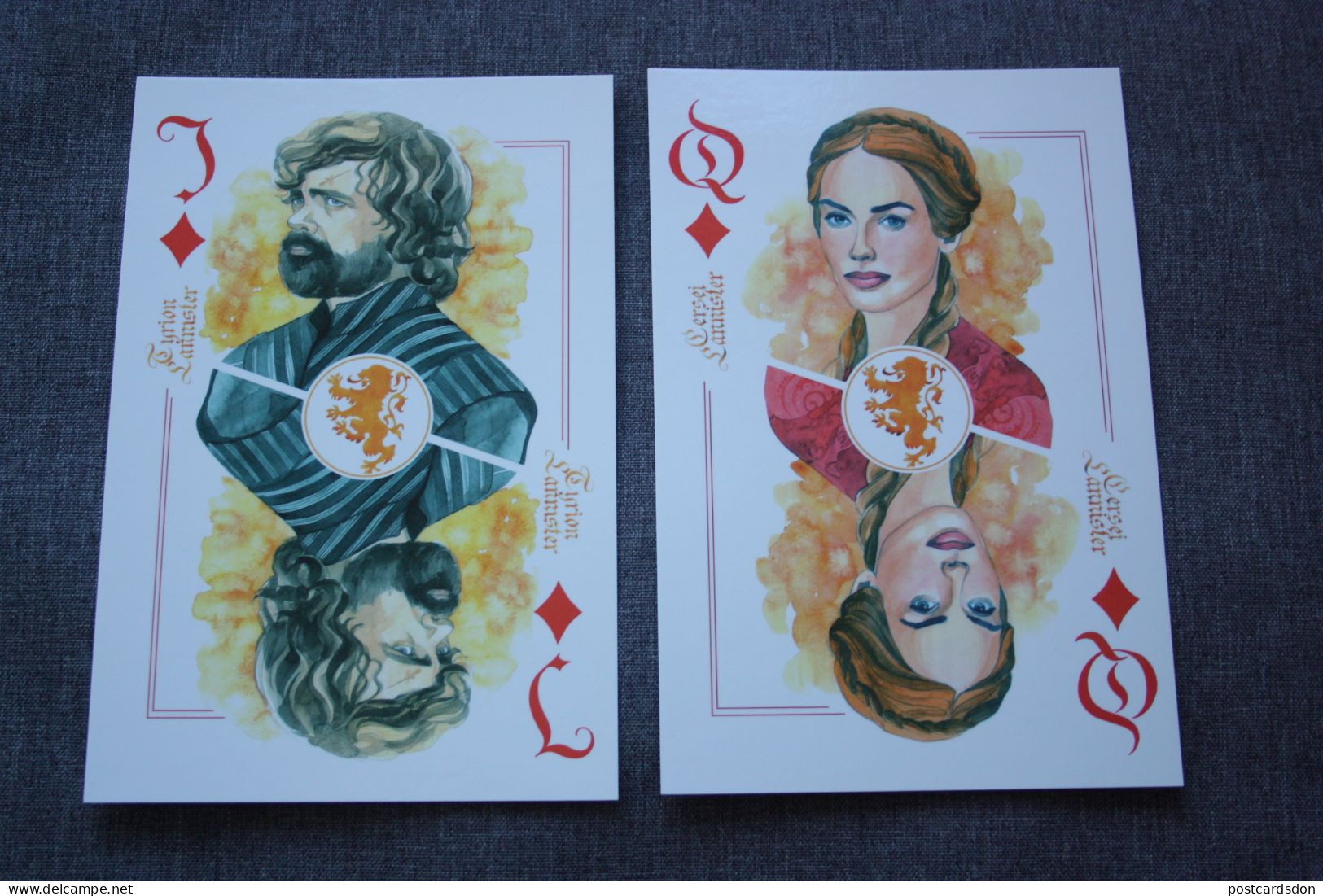 2 PCs Lot /  A Song Of Ice And Fire - Modern Russian Postcard - Playing Cards - Spielkarten