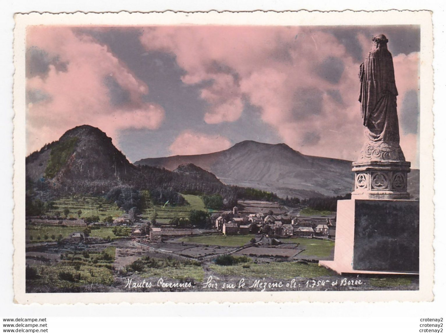 07 Soir Sur LE MEZENC Et Borée Vers Saint St Martin De Valamas Statue Vierge ? Hautes Cévennes VOIR DOS - Saint Martin De Valamas