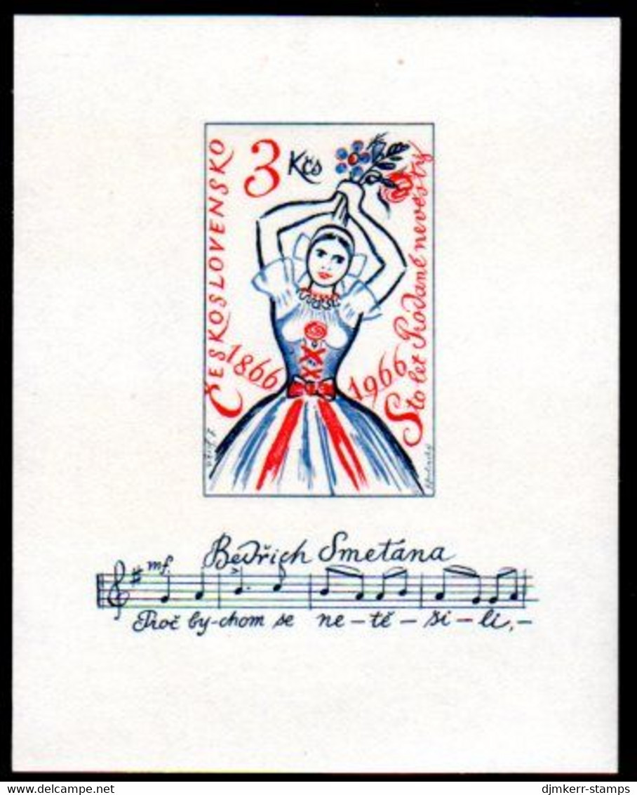 CZECHOSLOVAKIA 1966 Centenary Of Opera "The Bartered Bride" Block  MNH / **.  Michel  Block 23 - Blocchi & Foglietti