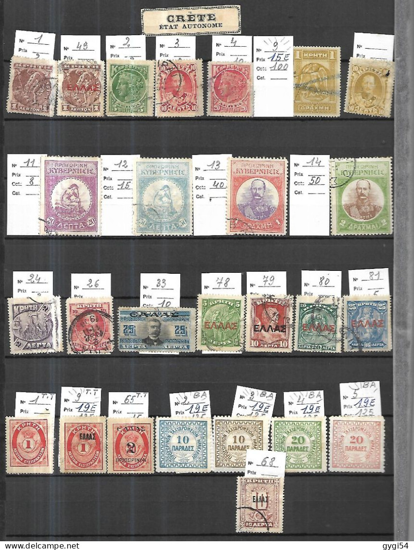 CRETE ETAT AUTONOME 1855 - 1939 LOT Oblitéré COTE  130  E - Usados