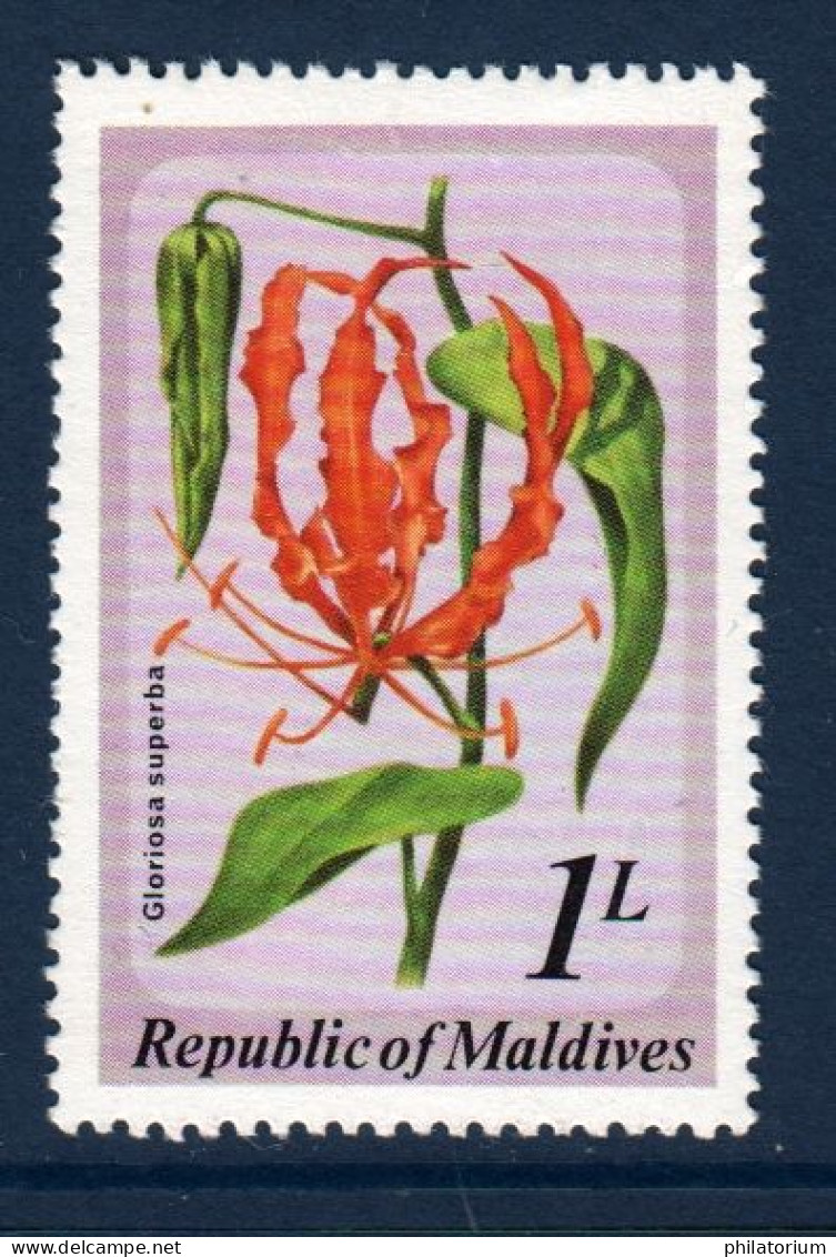 Maldives, **, Yv 776, Mi 837, SG 827, Gloriosa Superba, Lys De Malabar, - Maldivas (1965-...)