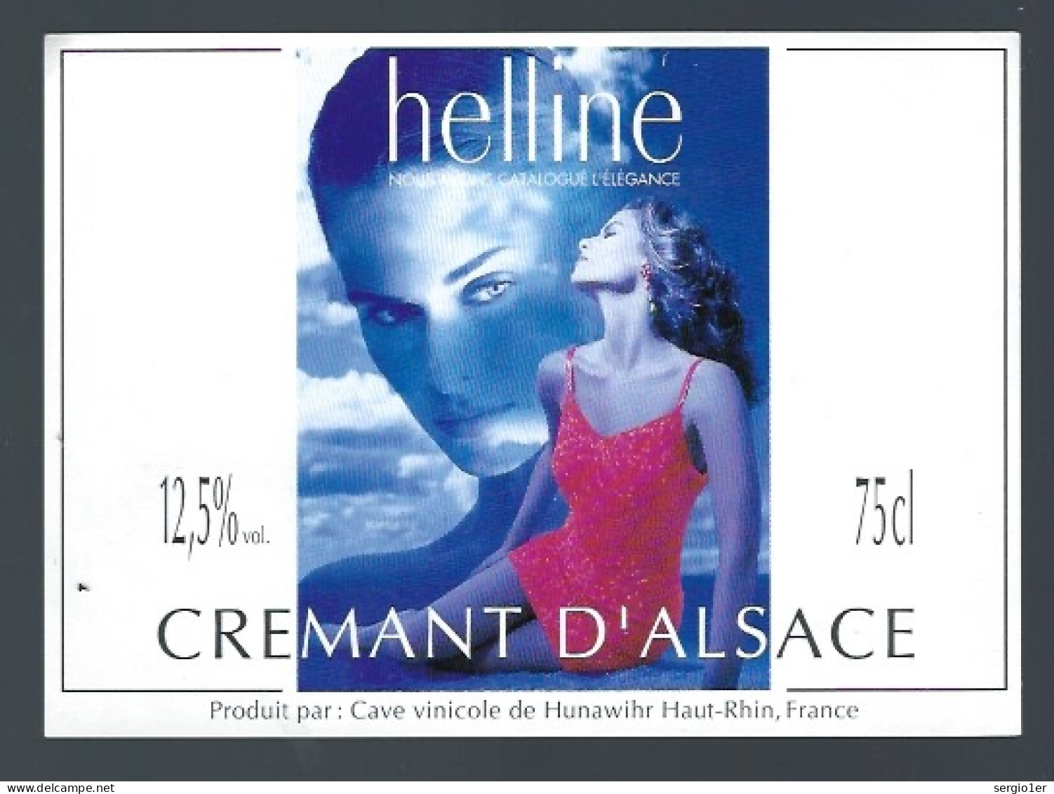 Etiquette Vin Crémant D'Alsace  Hunawihr Haut Rhin 68 " Femme" Version N°2 - Weisswein