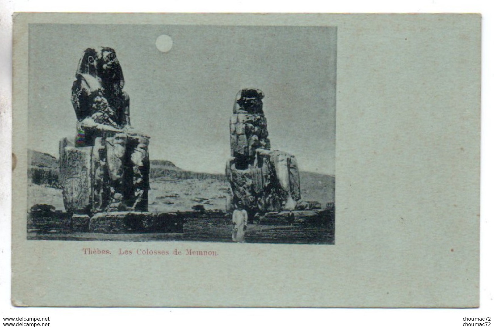 (Egypte) 332, Thèbes, Les Colosses De Memnon, Dos Non Divisé - Louxor