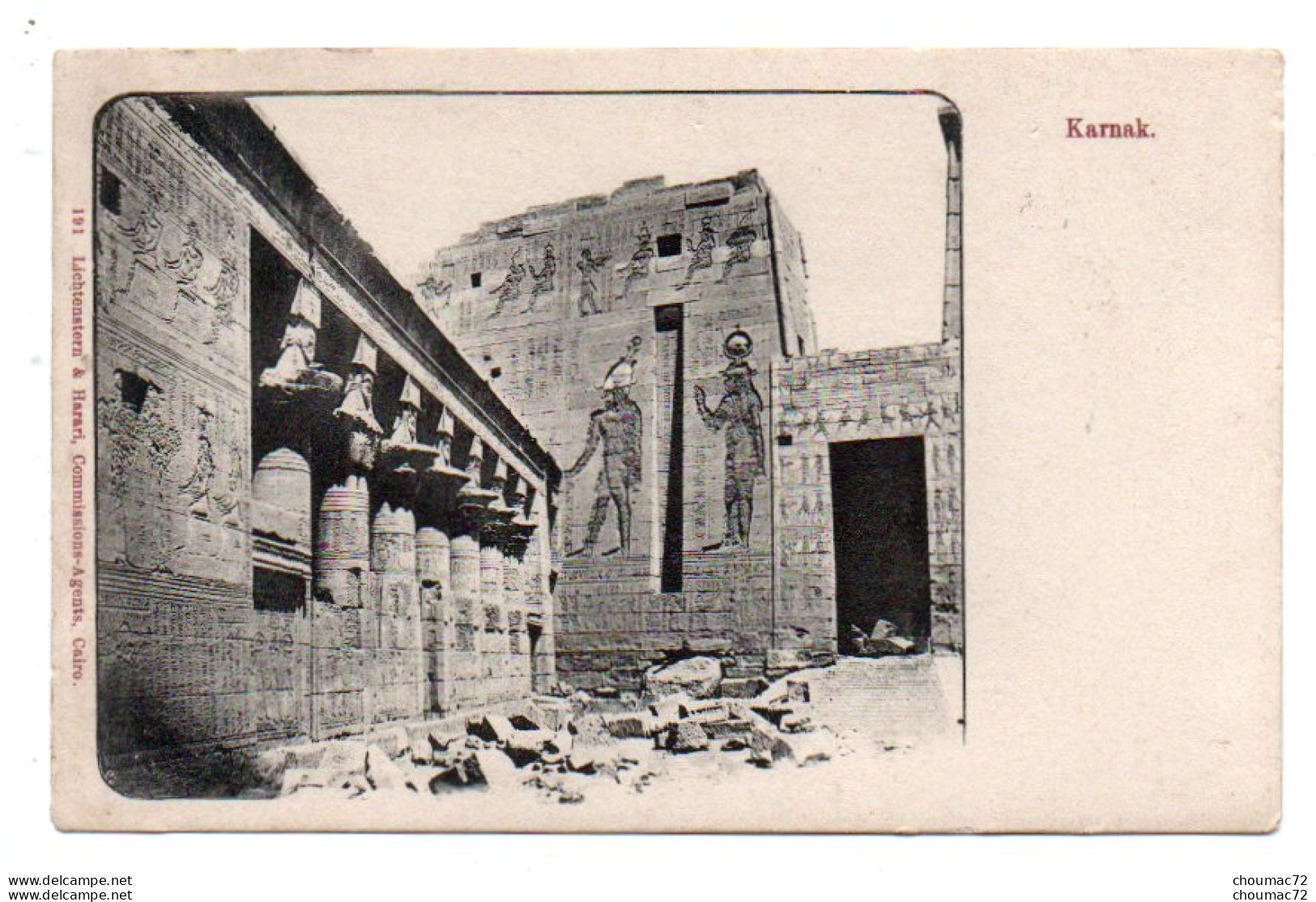 (Egypte) 324, Karnak, Lichtenstern & Harari 191, Dos Non Divisé - Luxor