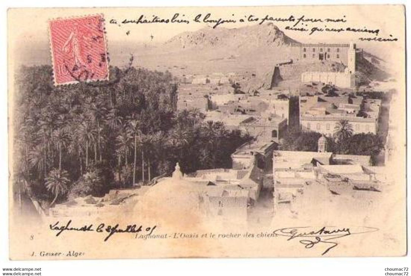 (Algérie) 194, Laghouat, Geiser 8, L'Oasis Et Le Rocher Des Chiens - Laghouat