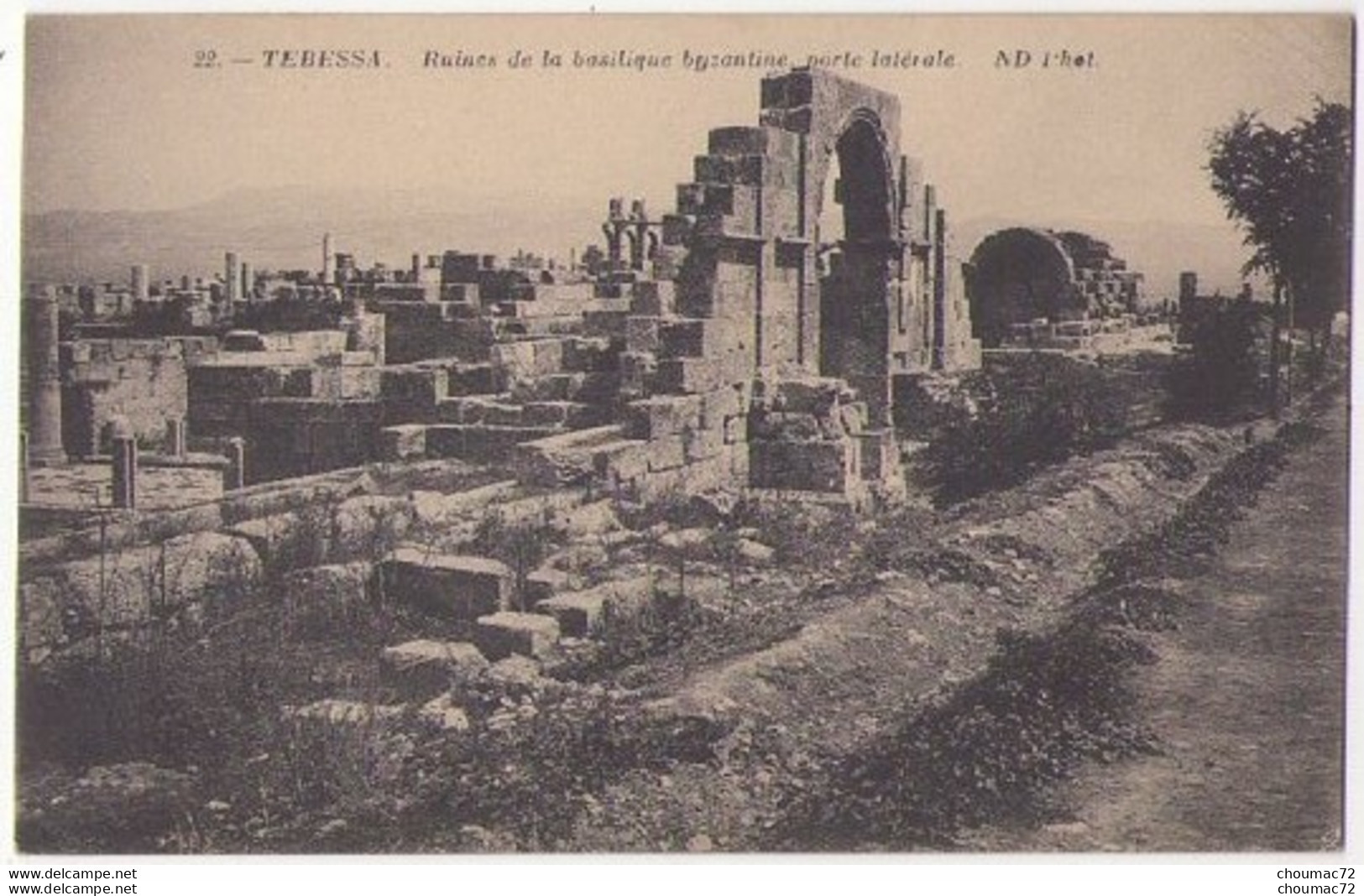 (Algérie) 086, Tebessa, ND Phot 22, Ruines De La Basilque Byzantine Porte Latérale - Tébessa
