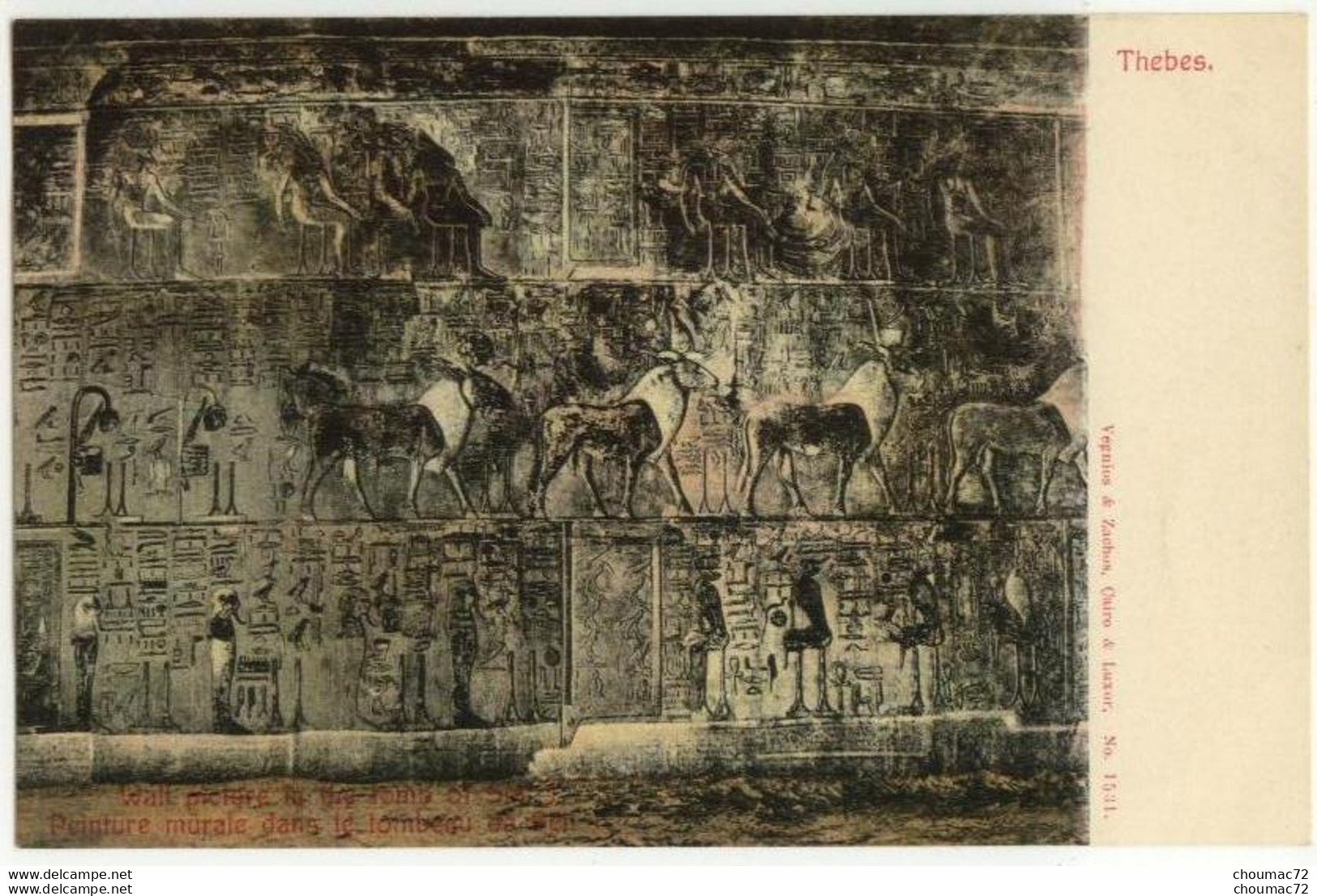 (Egypte) 051, Thebes, Vergnios & Zachos 1531, Peinture Murale Dans Le Tombeau De Séti - Luxor