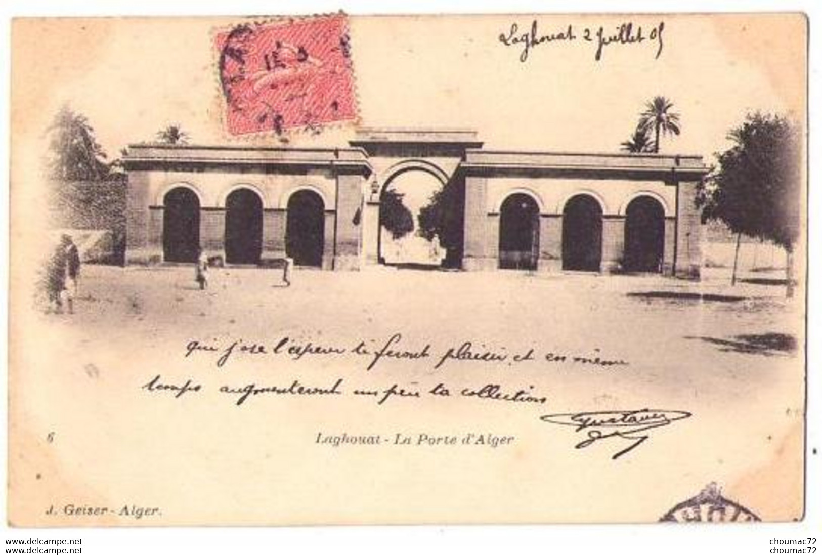 (Algérie) 192, Laghouat, Geiser 6, La Porte D'Alger, Dos Non Divisé - Laghouat