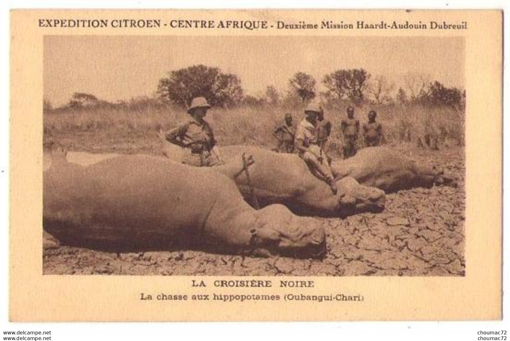 République Centrafricaine 004, Oubangui-Chari, La Croisiere Noire, La Chasse Aux Hippopotames - Centrafricaine (République)