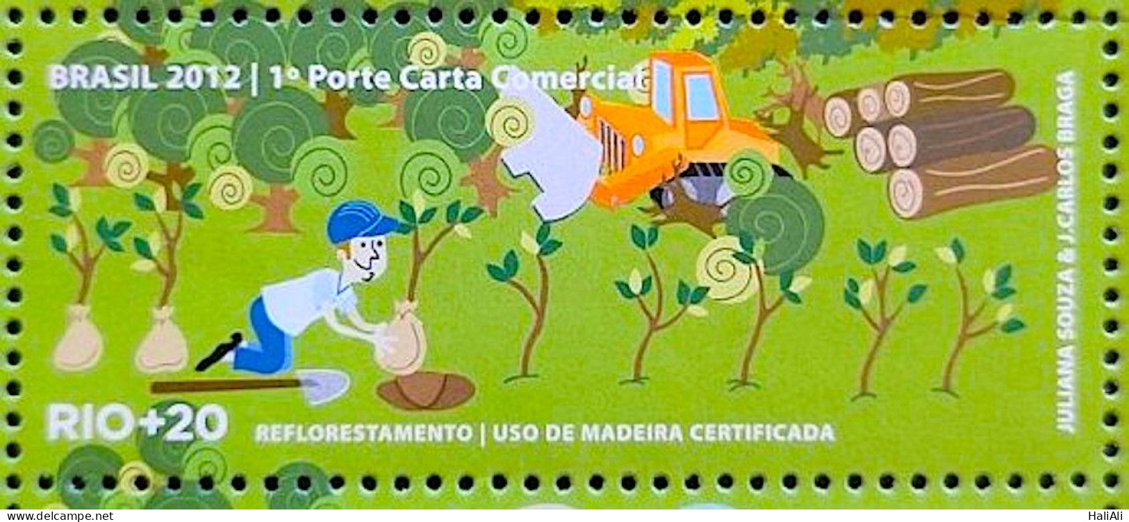 C 3196 Brazil Stamp Rio + 20 Reforestation Wood Patrol Hat 2012 - Unused Stamps