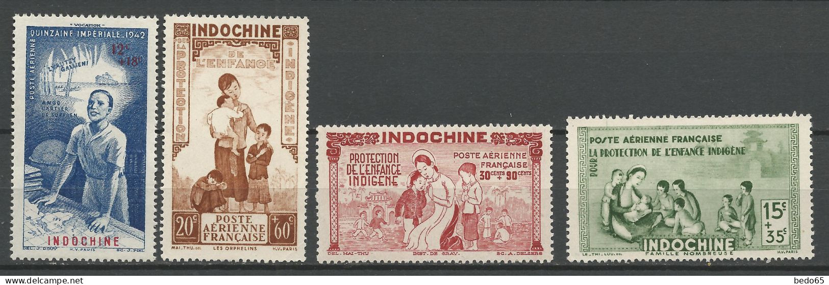 INDOCHINE PA  N° 20 à 23 NEUF** Luxe SANS CHARNIERE NI TRACE / Hingeless / MNH - Luchtpost