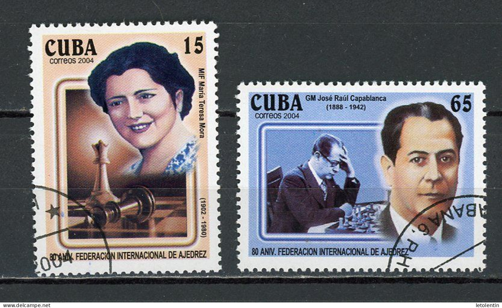 CUBA -  CÉLÉBRITÉS (ECHECS)  N°Yt 4173/4174 Obli. - Gebraucht