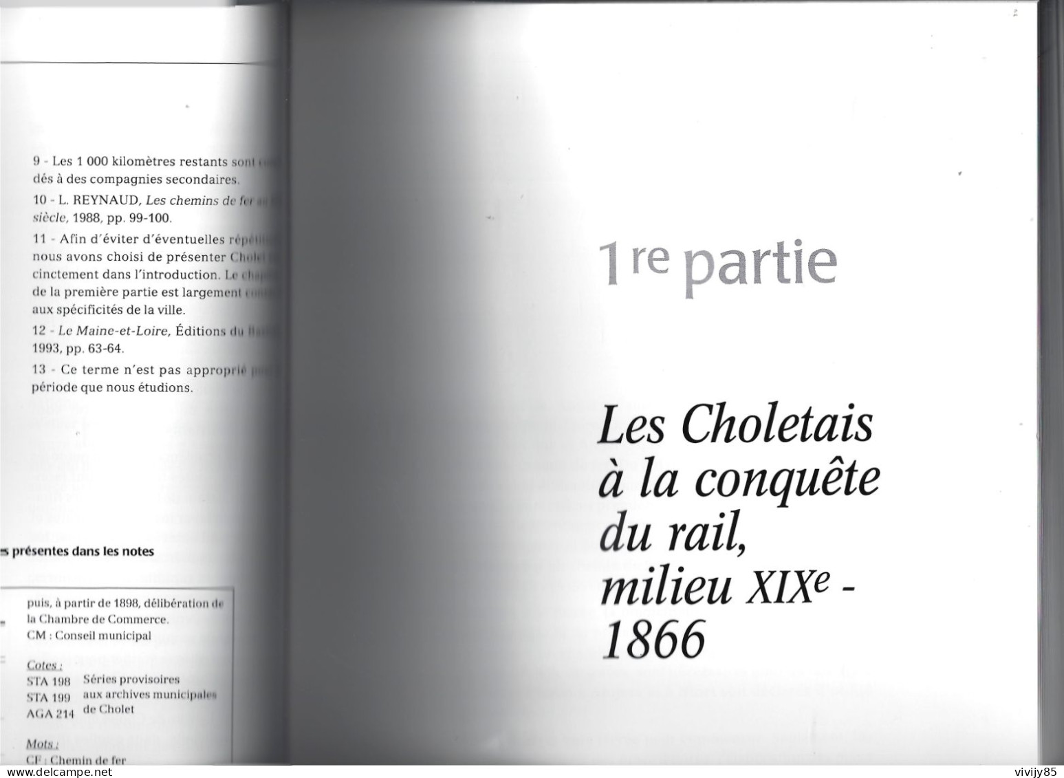 49-CHOLET-T.B. Livre " Premiers Temps Du Chemin De Fer " Milieu XIXè à 1914-MAULEVRIER-St LEGER-St CHRISTOPHE - Pays De Loire