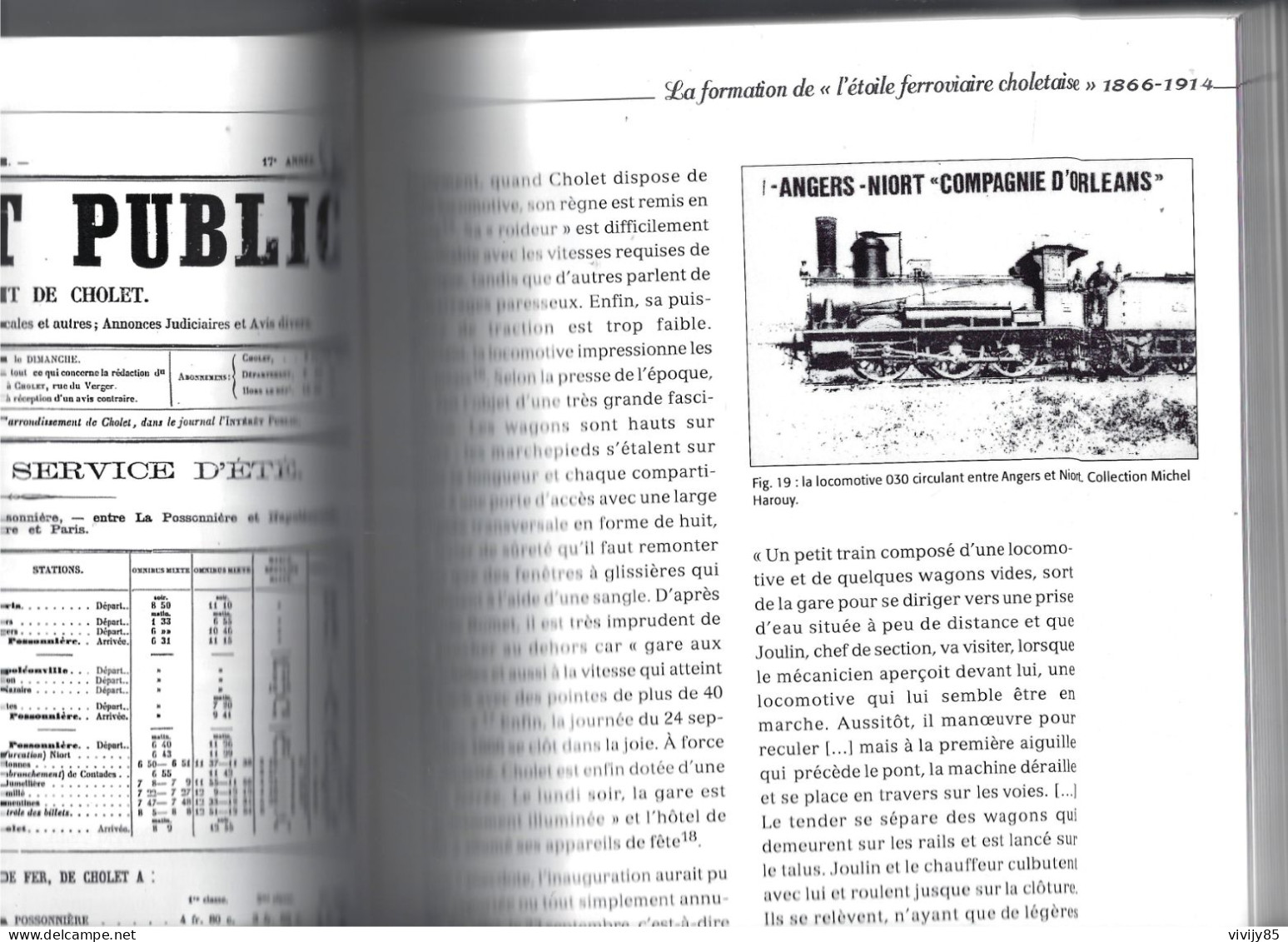 49-CHOLET-T.B. Livre " Premiers Temps Du Chemin De Fer " Milieu XIXè à 1914-MAULEVRIER-St LEGER-St CHRISTOPHE - Pays De Loire