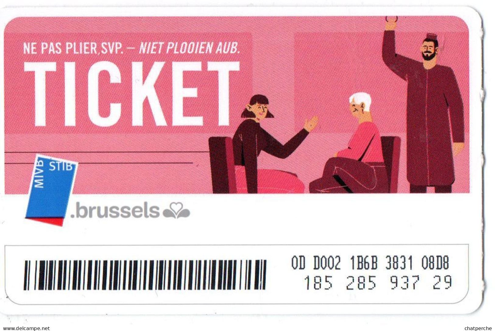 TRANSPORT METRO TRAMWAY AUTOBUS BELGIQUE TICKET BRUXELLES  BRUSSELS - Europa