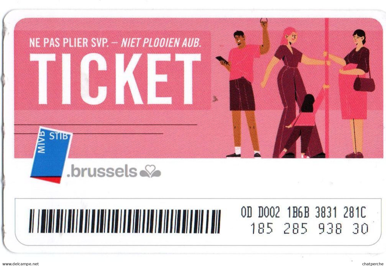 TRANSPORT METRO TRAMWAY AUTOBUS BELGIQUE TICKET BRUXELLES  BRUSSELS - Europe