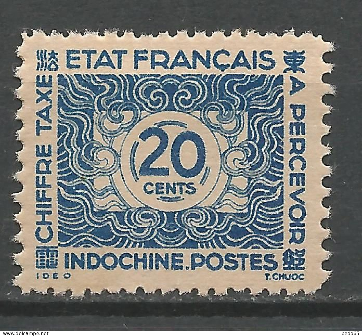 INDOCHINE TAXE N° 82 NEUF(**)  SANS CHARNIERE NI TRACE / Hingeless / MNH - Timbres-taxe