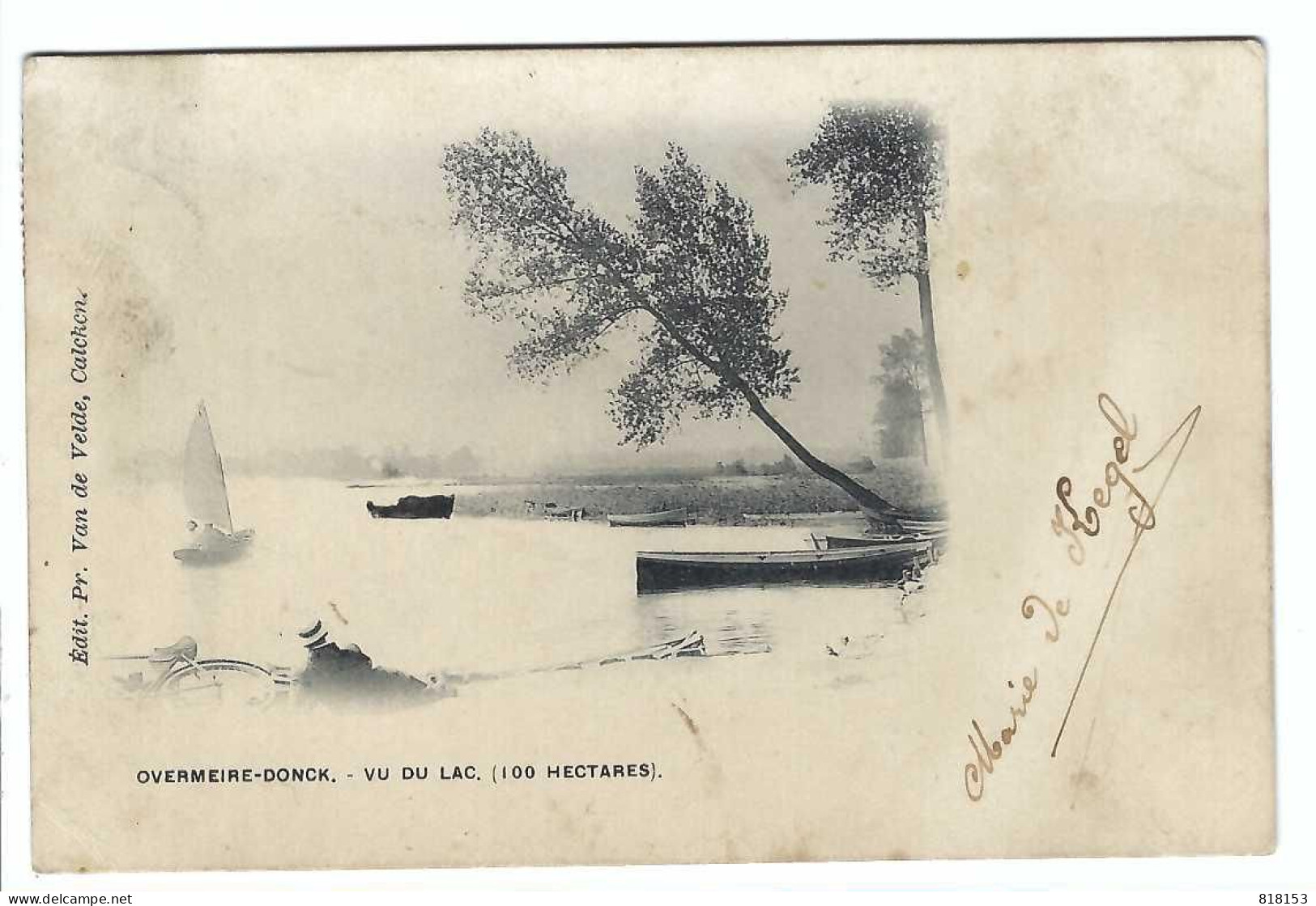 OVERMEIRE-DONCK  -  VU DU LAC (100 HECTARES)  1903 - Berlare