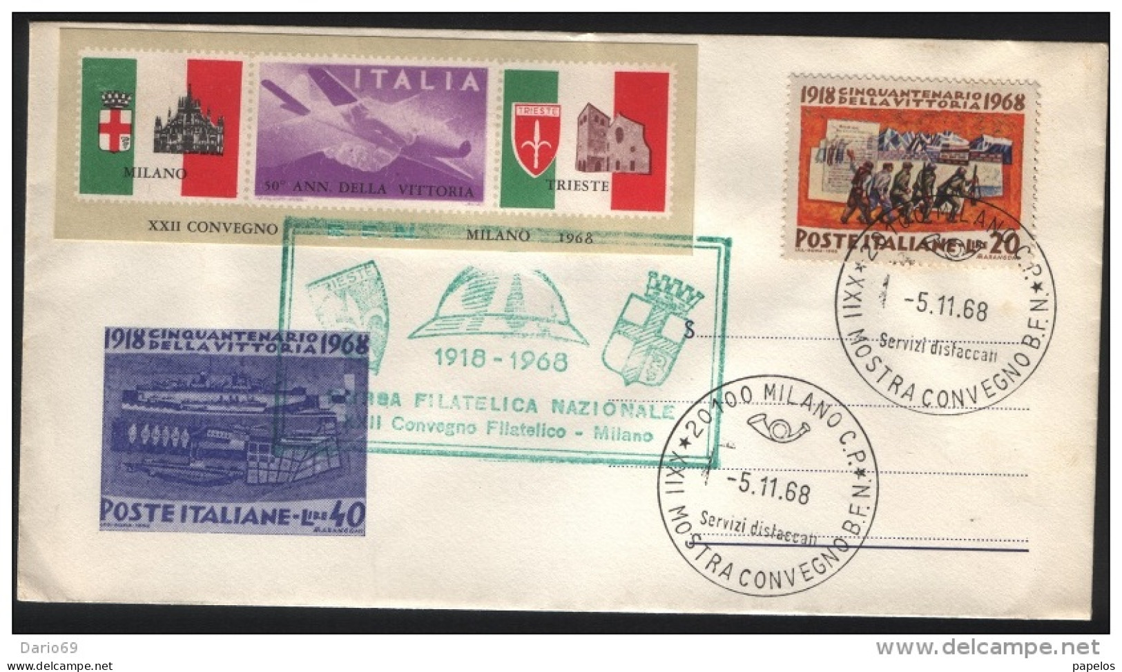1968   LETTERA CON ANNULLO MILANO - XXII MOSTRA FILATELICA - Expositions Philatéliques