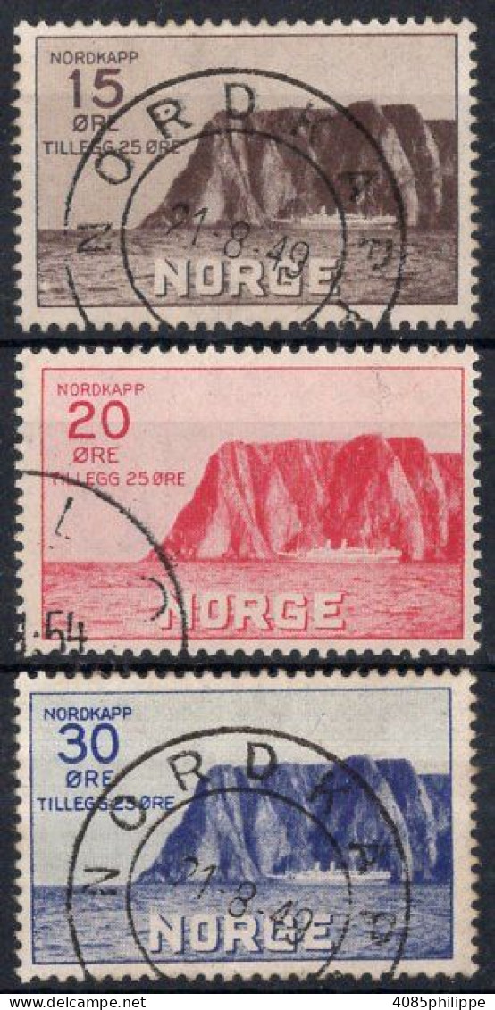 NORVEGE Timbres-poste N°151 à 153 Oblitérés TB Cote : 130.00€ - Oblitérés